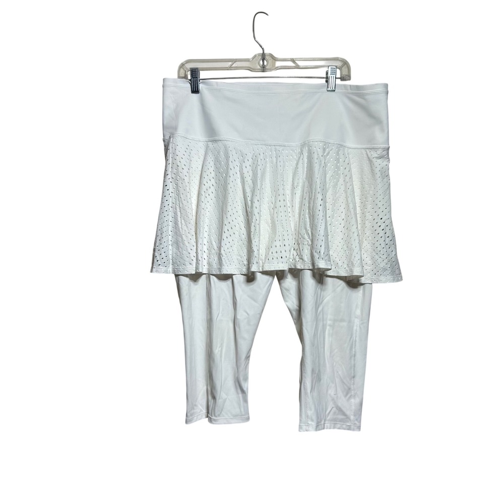 Athleta A-Game 2-in-1 Crop Skirted‎ Leggings White XL 566735-01